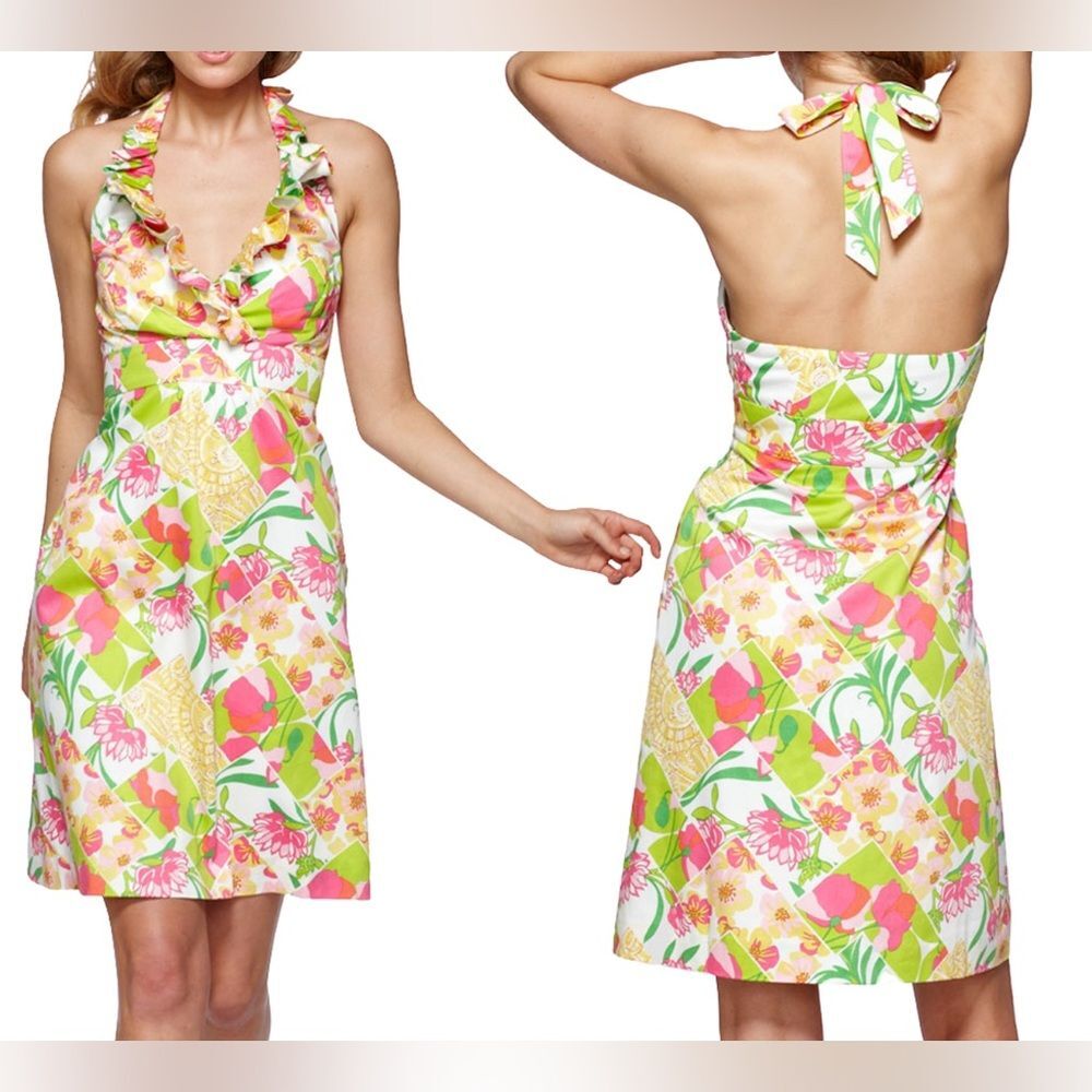 Lilly Pulitzer Ramona Halter Dress Lilly Fields Forever Size 14
